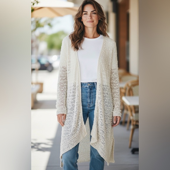 Free People Open-Front Long Sweater - Picture 1 of 8